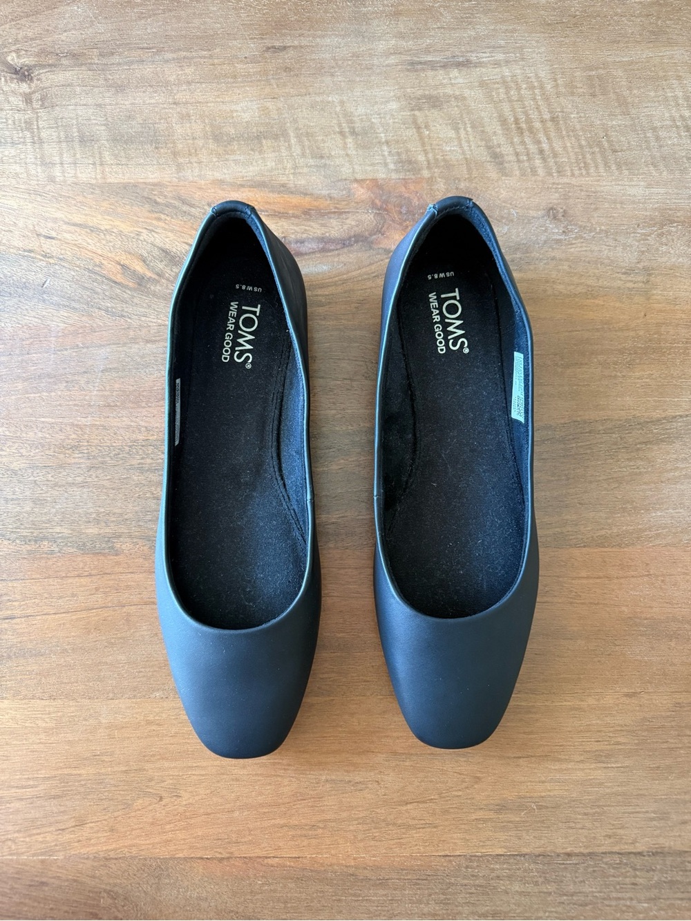 NWOT TOMS Women's Black Ballet Flats - Classic Comfort 8.5